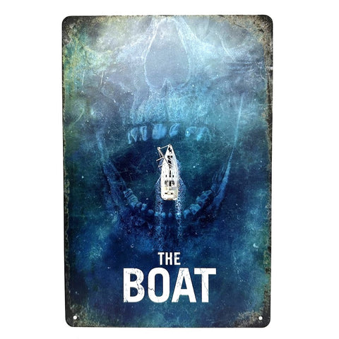 レトロ ブリキ 看板 THE BOAT ホラー映画風 ポスター インテリア レトロ ブリキ 看板 THE BOAT ホラー映画風 ポスター インテリア