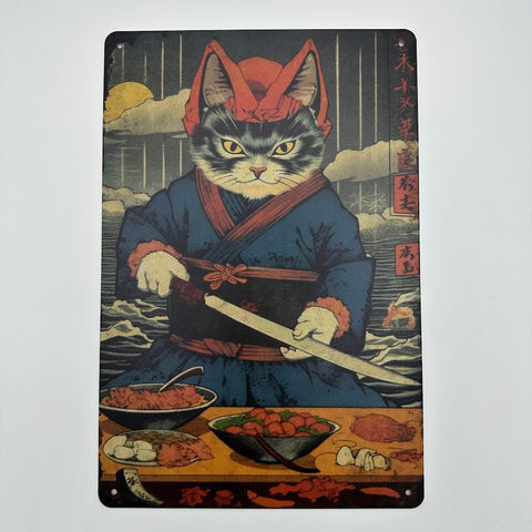 浮世絵 猫 ブリキ 看板 レトロ インテリア 浮世絵 猫 ブリキ 看板 レトロ インテリア