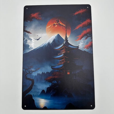 富士山 ブリキ 看板 レトロ 和モダン パゴダ インテリア 富士山 ブリキ 看板 レトロ 和モダン パゴダ インテリア