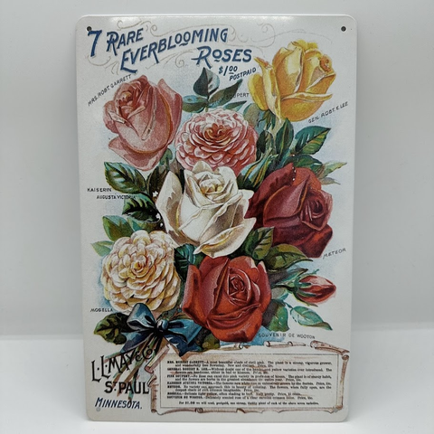 ブリキ看板 7レアローズ おしゃれ レトロ インテリア 雑貨 ブリキ看板 7レアローズ おしゃれ レトロ インテリア 雑貨