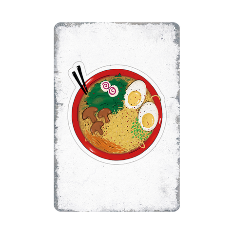 ブリキ看板 ラーメン らーめん 拉麺 醤油ラーメン 味玉 チャーシュー 和食 中華 屋台 居酒屋 レストラン ヴィンテージ インテリア 壁飾り おしゃれ