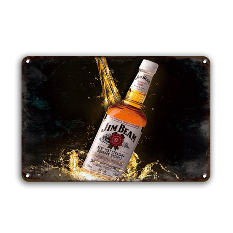 ブリキ看板 ジムビーム Jim Beam ウイスキー レトロ インテリア バー ビンテージ 壁飾り