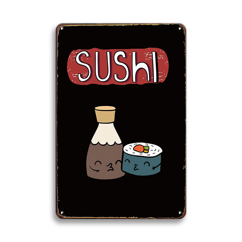 ブリキ看板 寿司 SUSHI 和食 レトロ 壁飾り インテリア
