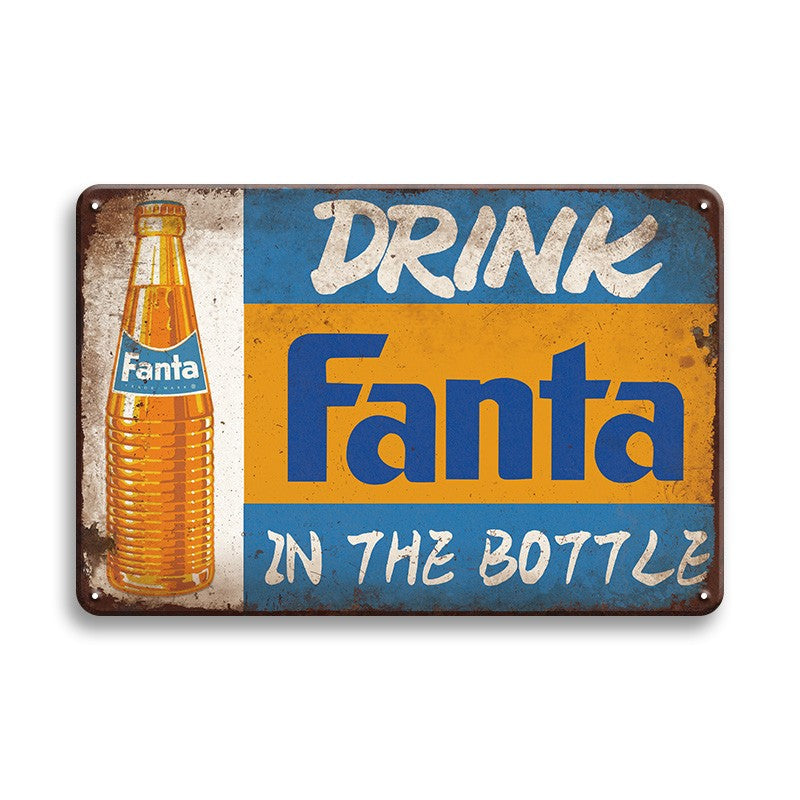 ブリキ看板 ファンタ Fanta レトロ 壁飾り インテリア ビンテージ ディスプレイ おしゃれ コレクション