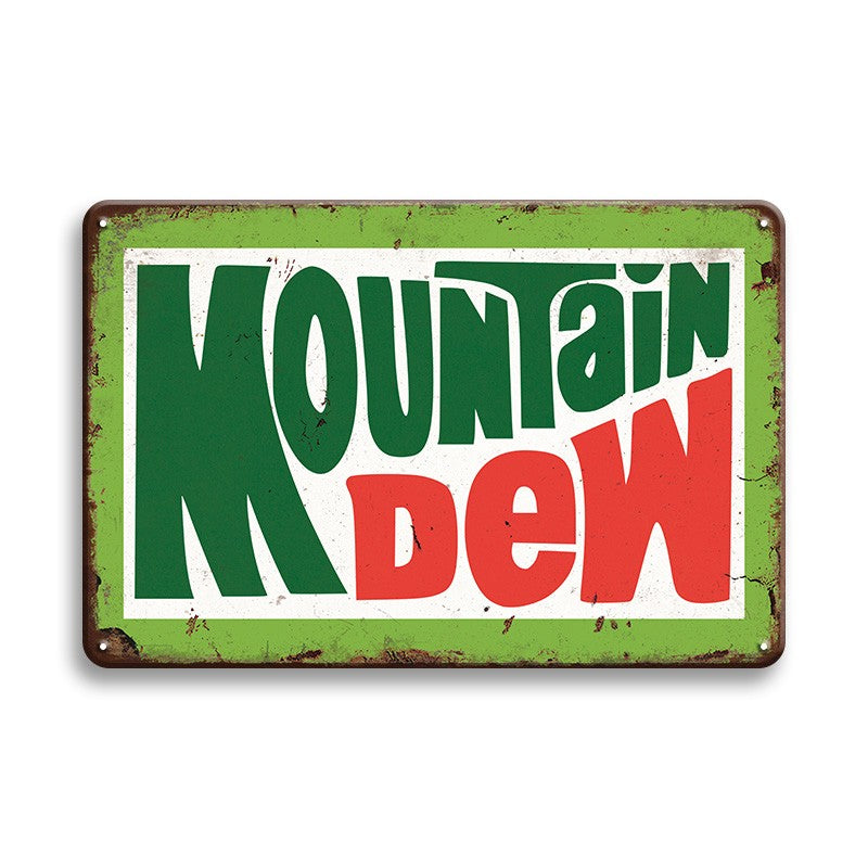 ブリキ看板 マウンテンデュー レトロ インテリア 壁飾り アメリカン雑貨 Mountain Dew ビンテージ風 ディスプレイ