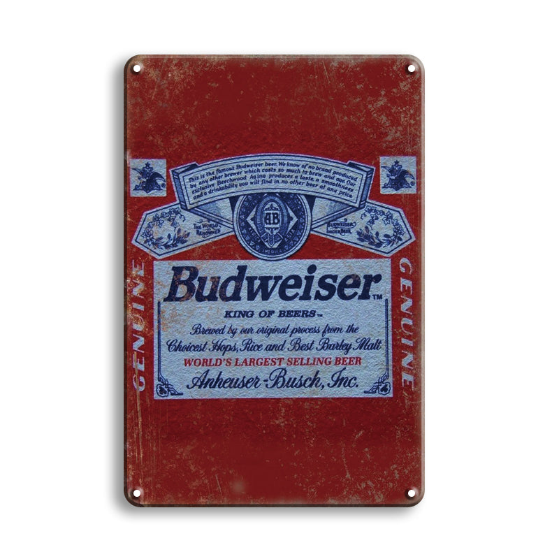 ブリキ看板 Budweiser バドワイザー レトロ ビール アメリカン雑貨 ヴィンテージ インテリア 壁飾り