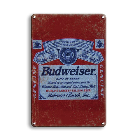 ブリキ看板 Budweiser バドワイザー レトロ ビール アメリカン雑貨 ヴィンテージ インテリア 壁飾り