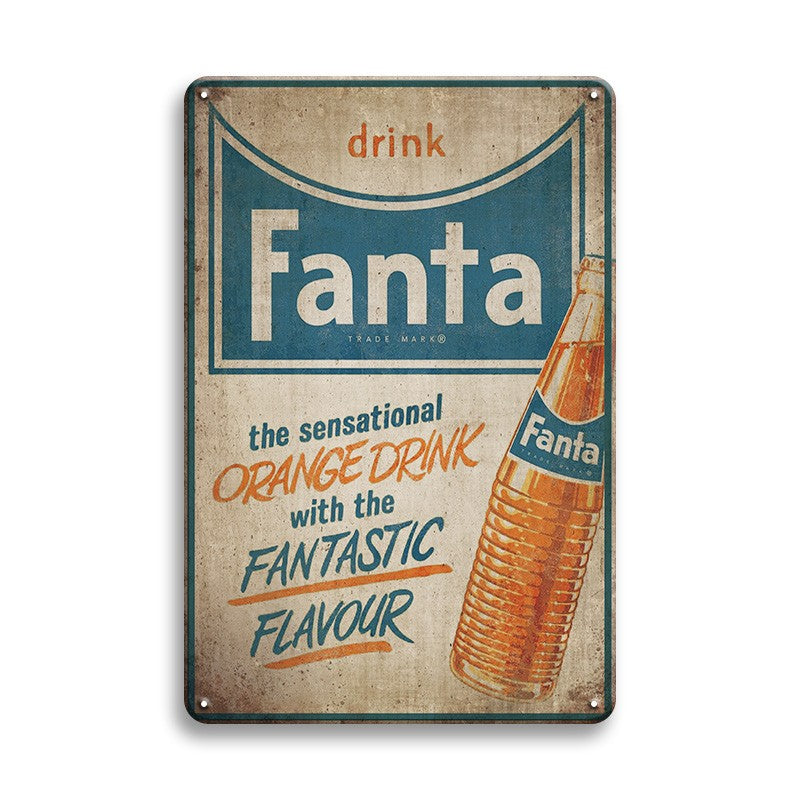 ファンタ Fanta ブリキ看板 レトロ アメリカン 雑貨 オレンジドリンク ヴィンテージ風 インテリア 壁飾り 30×20cm