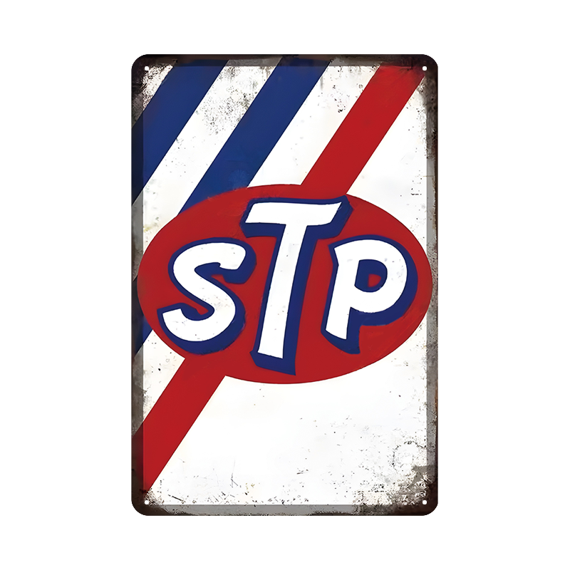 ブリキ看板 STP ロゴ レトロ アメリカン インテリア 壁飾り ビンテージ おしゃれ ディスプレイ 雑貨