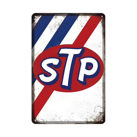 ブリキ看板 STP ロゴ レトロ アメリカン インテリア 壁飾り ビンテージ おしゃれ ディスプレイ 雑貨