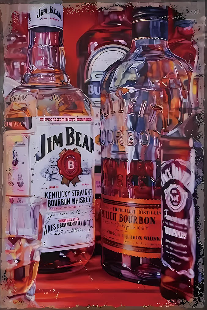 Jim Beam ブレットバーボン ウイスキー ブリキ看板 バーインテリア