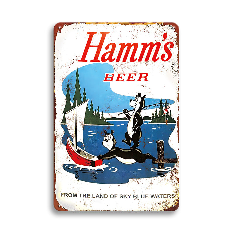 Hamm's Beer ブリキ看板 ビール レトロ アメリカン 壁飾り