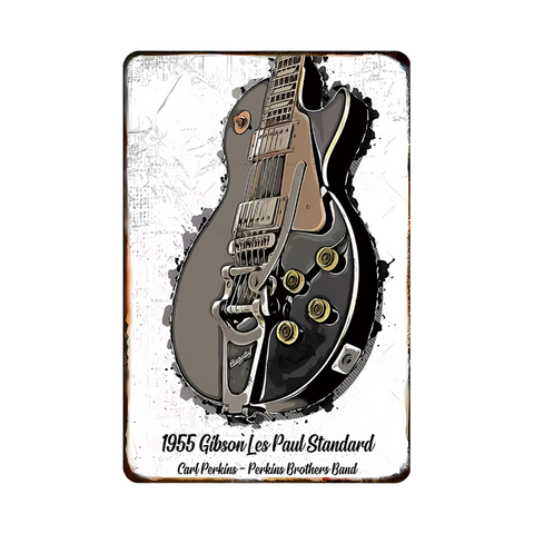 ギブソン レスポール ブリキ看板 ギター ビンテージ レトロ インテリア 壁飾り ガレージ雑貨 1955 Gibson Les Paul Standard