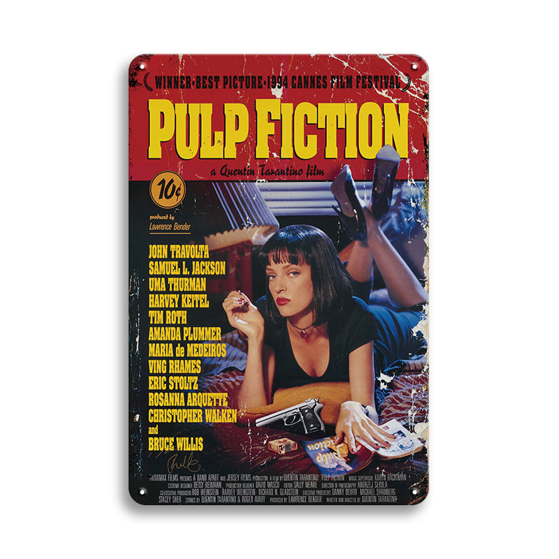 ブリキ看板 パルプフィクション Pulp Fiction 映画 ポスター レトロ インテリア 壁飾り ヴィンテージ 雑貨 おしゃれ