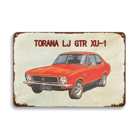 ブリキ看板 トラナ GTR XU-1 TORANA LJ クラシックカー レトロ ガレージ インテリア ビンテージ