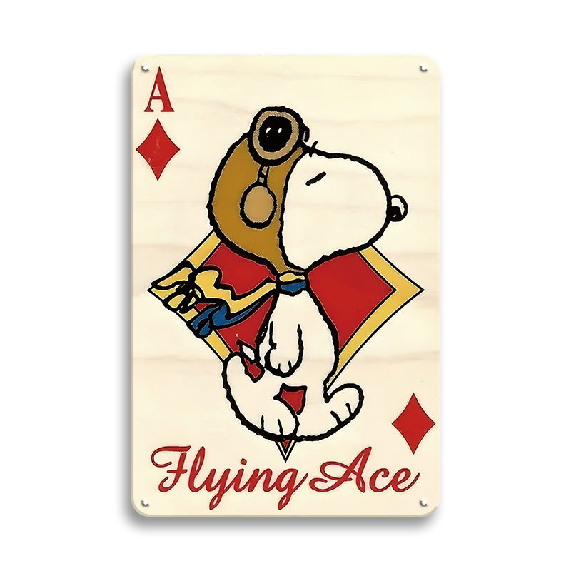 ブリキ看板 スヌーピー Flying Ace レトロ インテリア 壁飾り おしゃれ ビンテージ ディスプレイ 雑貨 コレクション