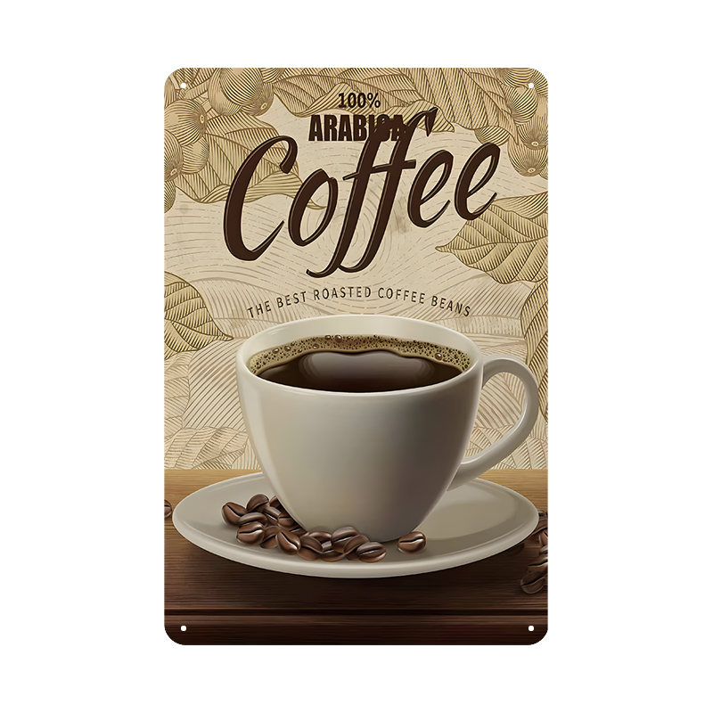 ブリキ看板 コーヒー Coffee レトロ おしゃれ インテリア 壁飾り カフェ雑貨 ビンテージ ディスプレイ