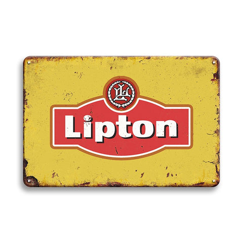 Lipton リプトン ブリキ看板 レトロ ビンテージ インテリア 雑貨 壁飾り ディスプレイ