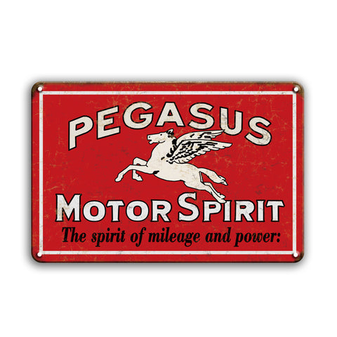 ブリキ看板 レトロ ペガサス MOTOR SPIRIT アメリカン 壁飾り インテリア