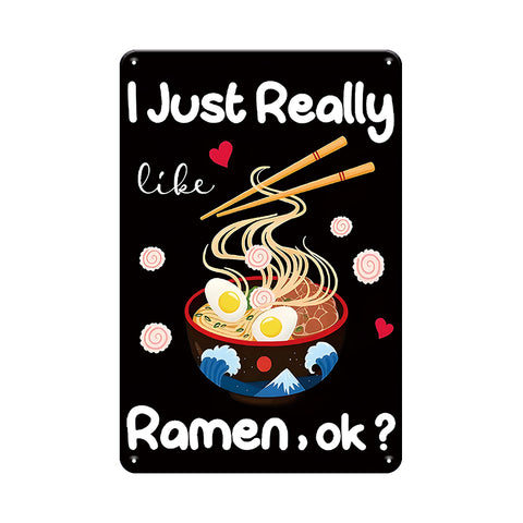 ブリキ看板 ラーメン インテリア おしゃれ レトロ 壁飾り 雑貨 ディスプレイ ビンテージ コレクション