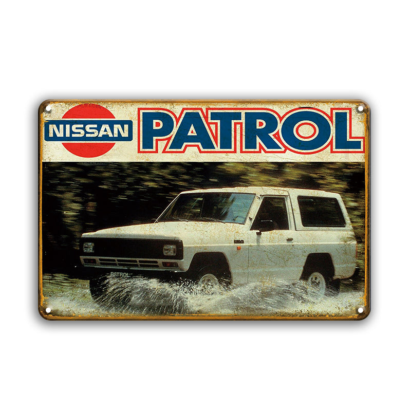 日産 パトロール NISSAN PATROL 4WD 車 ブリキ看板 レトロ