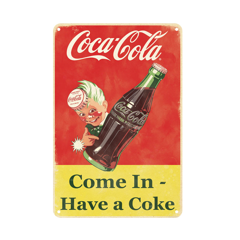 コカコーラ ブリキ看板 レトロ アメリカン Coke アンティーク風 壁飾り