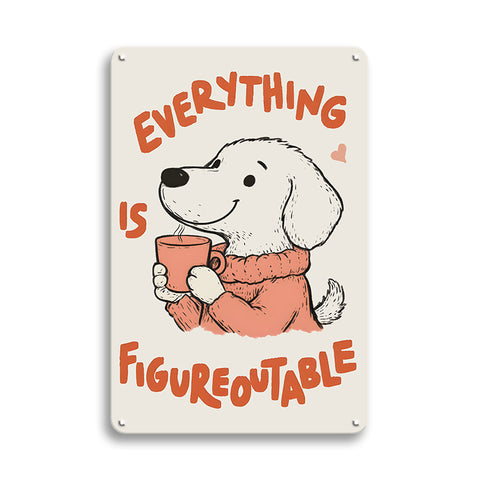 ブリキ看板 犬 イヌ コーヒー 北欧風 かわいい レトロ インテリア雑貨 カフェ風 壁飾り ポスター