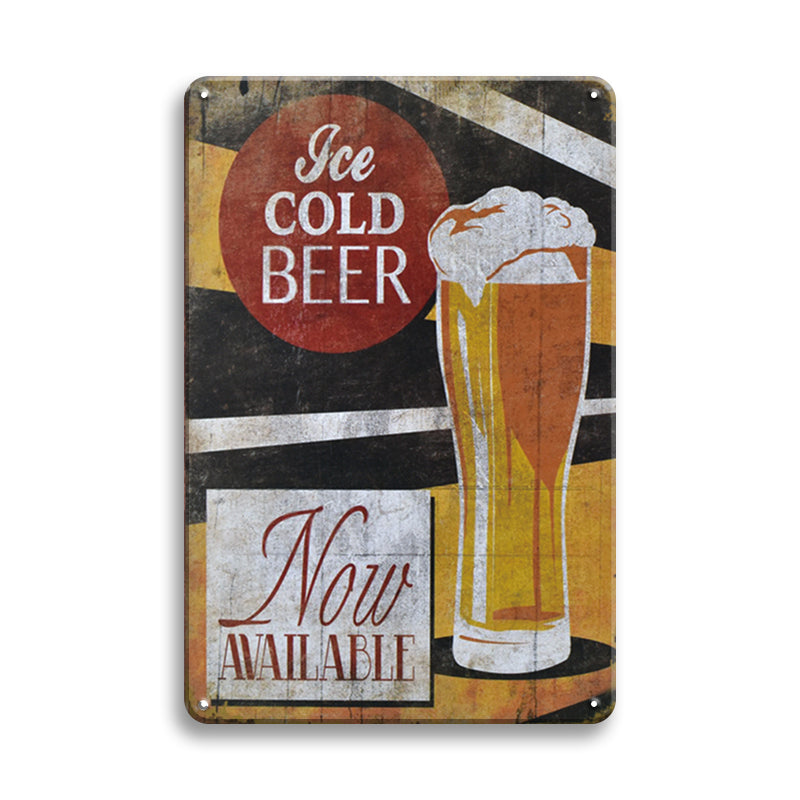 ブリキ看板 Ice Cold Beer ビール レトロ アメリカン バー カフェ インテリア 壁飾り