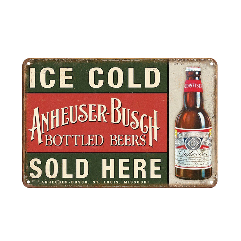 ブリキ看板 バドワイザー Budweiser ANHEUSER-BUSCH ビール レトロ アメリカン BAR 壁飾り