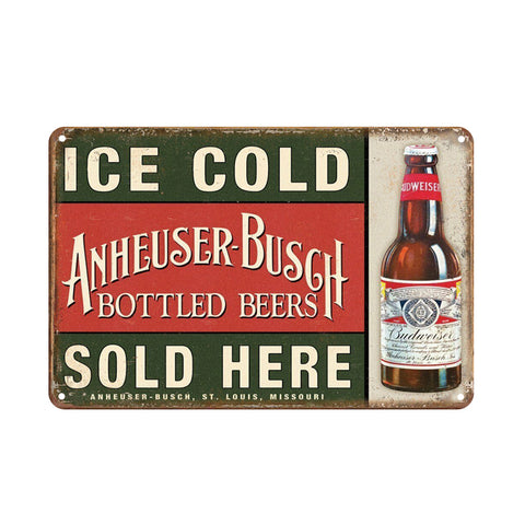 ブリキ看板 バドワイザー Budweiser ANHEUSER-BUSCH ビール レトロ アメリカン BAR 壁飾り