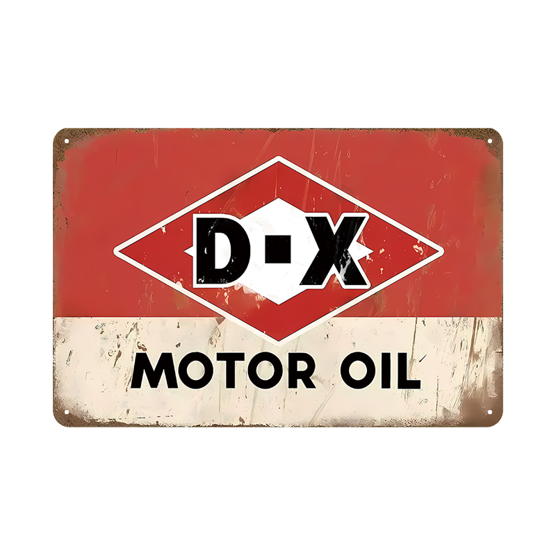 D-X MOTOR OIL ブリキ看板 レトロ オイル ガレージ アメリカン