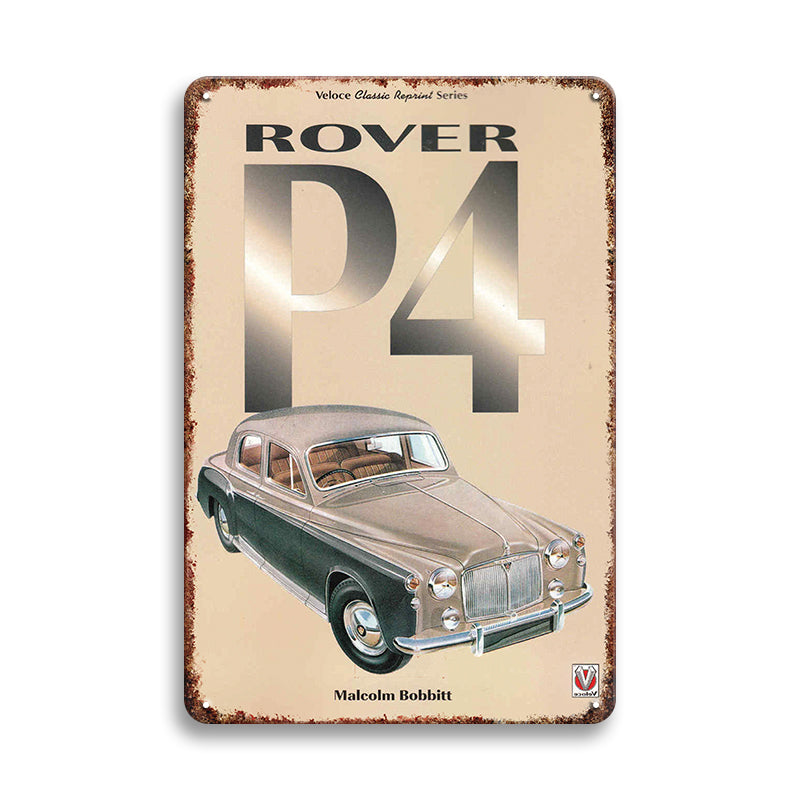 ブリキ看板 ROVER P4 ローバー イギリス車 クラシックカー 旧車 名車 ヴィンテージ広告 レトロ ガレージ 書斎 インテリア 壁飾り おしゃれ