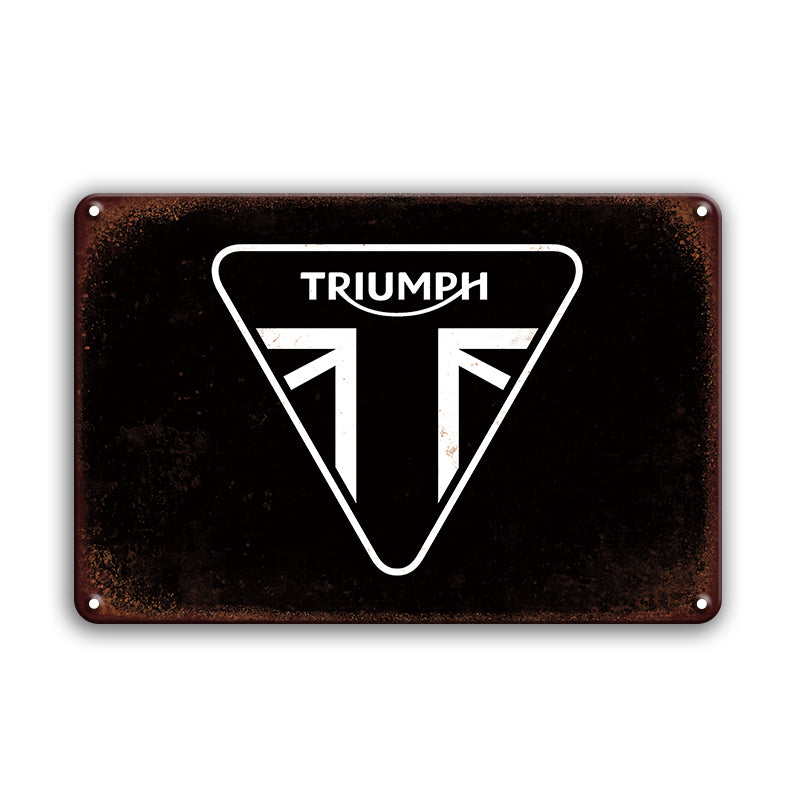 ブリキ看板 TRIUMPH トライアンフ バイク モーターサイクル ロゴ 英国バイク エンブレム ヴィンテージ レトロ ガレージ インテリア 壁飾り おしゃれ