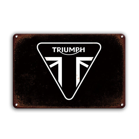 ブリキ看板 TRIUMPH トライアンフ バイク モーターサイクル ロゴ 英国バイク エンブレム ヴィンテージ レトロ ガレージ インテリア 壁飾り おしゃれ