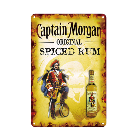 ブリキ看板 キャプテンモルガン Captain Morgan スパイスドラム 海賊 パイレーツ バー 壁飾り