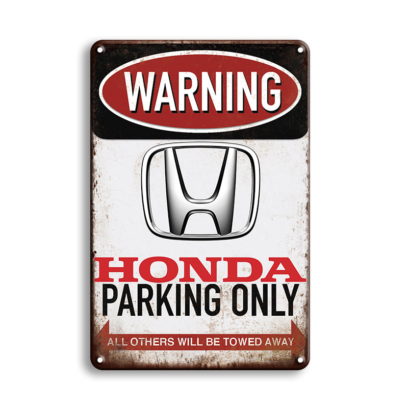 HONDA ホンダ ブリキ看板 駐車場 WARNING レトロ ガレージ 壁飾り