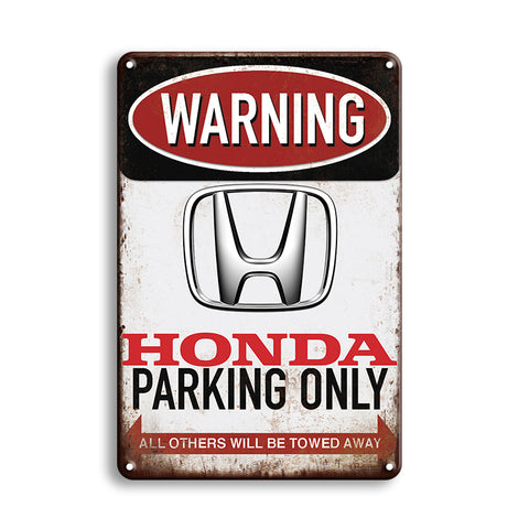 HONDA ホンダ ブリキ看板 駐車場 WARNING レトロ ガレージ 壁飾り