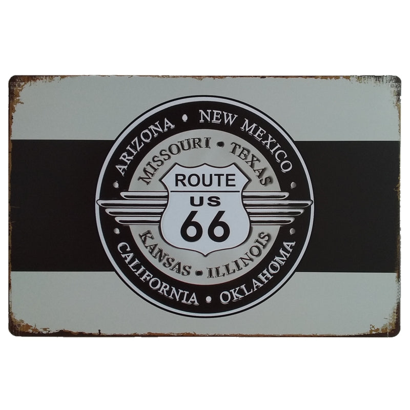 ブリキ看板 Route 66 州名 モノトーン アメリカ カリフォルニア 壁飾り