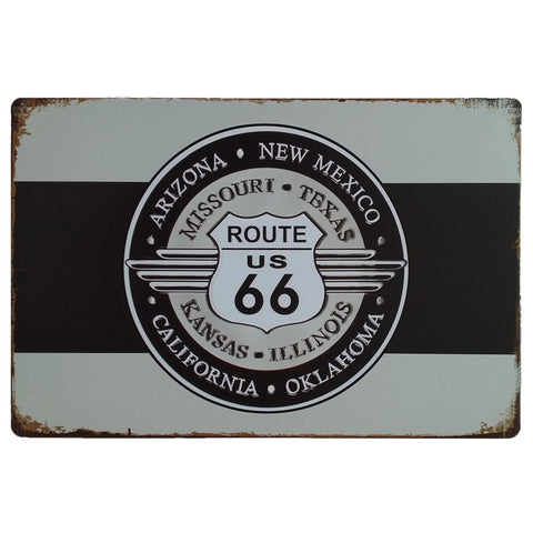 ブリキ看板 Route 66 州名 モノトーン アメリカ カリフォルニア 壁飾り