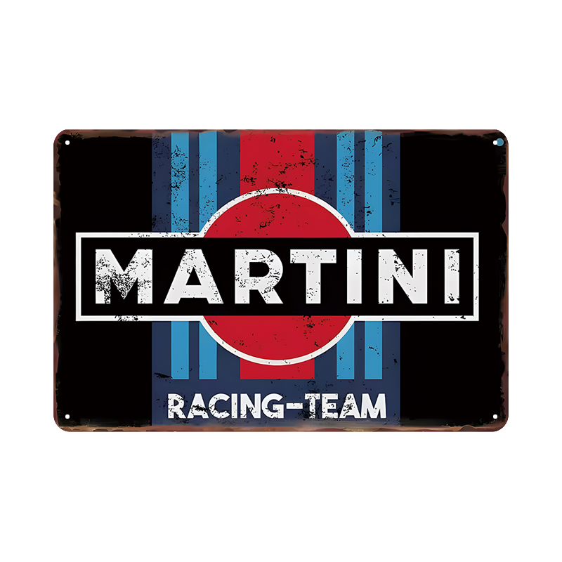 ブリキ看板 MARTINI RACING TEAM レトロ インテリア 壁飾り ビンテージ ディスプレイ おしゃれ 雑貨
