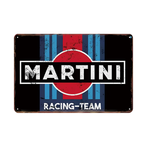 ブリキ看板 MARTINI RACING TEAM レトロ インテリア 壁飾り ビンテージ ディスプレイ おしゃれ 雑貨