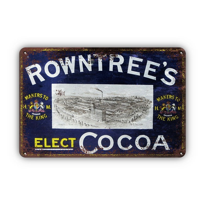 ブリキ看板 レトロ ココア ROWNTREE'S COCOA アンティーク風 壁飾り
