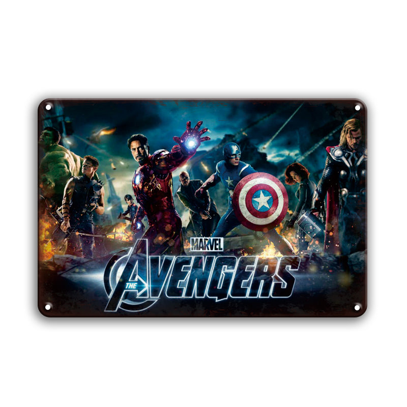 アベンジャーズ ブリキ看板 マーベル アイアンマン キャプテンアメリカ 壁飾り インテリア レトロ ポスター