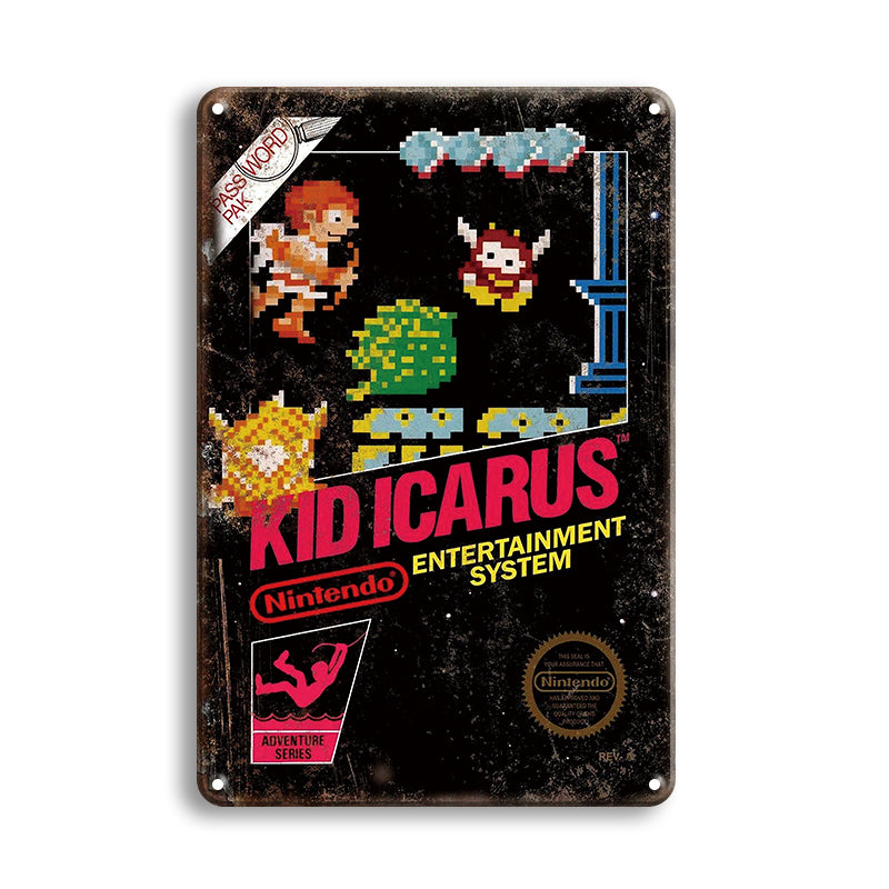 ブリキ看板 キッドイカロス 任天堂 Nintendo レトロ ゲーム インテリア ビンテージ アメリカン雑貨 壁飾り ディスプレイ