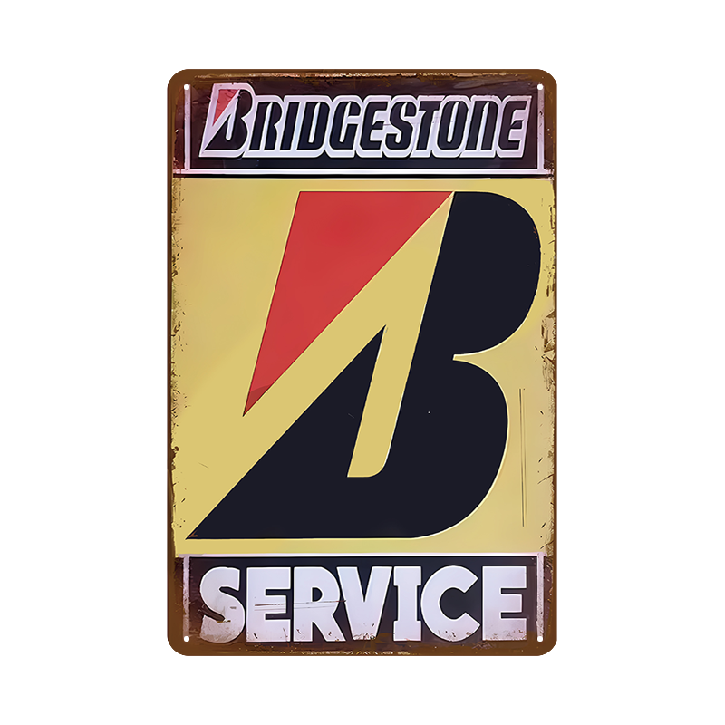 ブリヂストン BRIDGESTONE ブリキ看板 SERVICE レトロ タイヤ ガレージ