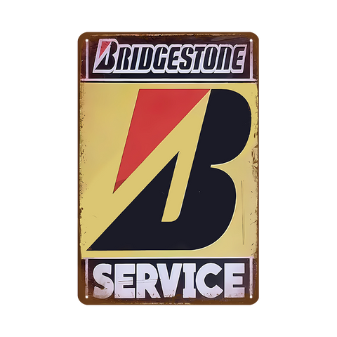 ブリヂストン BRIDGESTONE ブリキ看板 SERVICE レトロ タイヤ ガレージ