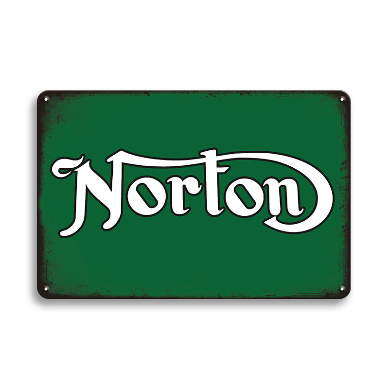 ブリキ看板 Norton ノートン バイク モーターサイクル 英国バイク ロゴ ブランド エンブレム ヴィンテージ レトロ ガレージ インテリア 壁飾り おしゃれ