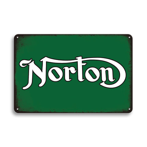 ブリキ看板 Norton ノートン バイク モーターサイクル 英国バイク ロゴ ブランド エンブレム ヴィンテージ レトロ ガレージ インテリア 壁飾り おしゃれ