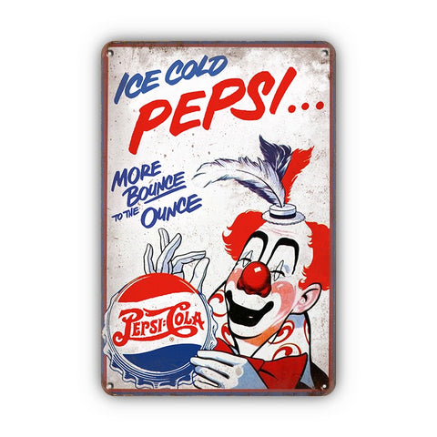 ペプシ ブリキ看板 Pepsi Cola レトロ アメリカン 壁飾り 30×20cm