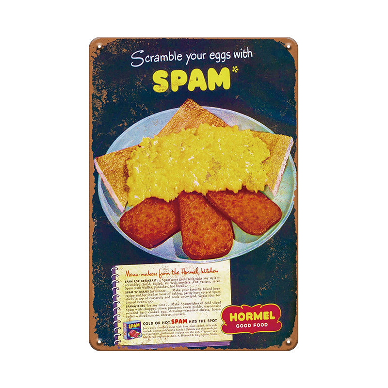 ブリキ看板 SPAM スパム レトロ アメリカン ビンテージ 壁飾り インテリア 雑貨 ディスプレイ